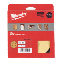 Папір шліфувальний HP MILWAUKEE діаметр 150мм/6 HL, зерно 60, (10шт)