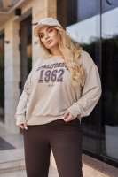 Спортивний жіночий костюм двонитка «Mason» | Норма і батал | Розпродаж моделі Шоколадний, 46-48