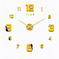 Часы настенные диаметр 10 см круглые в стиле лофт HP-3Y-1GOLD