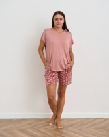 Комплект жіночий з шортами в орнамент Plus Size - метелики   L, XL, 2XL, 3XL