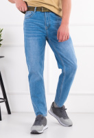 Чоловічі блакитні джинси з ременем