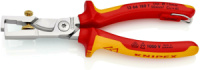 Кліщі для видалення ізоляції, з функцією різання кабелю VDE StriX KNIPEX 13 66 180 T BK, зі страхувальним кріпленням, хромовані