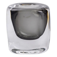 Ваза стеклянная прозрачная 10х7х11 см для цветов декоративная 120 мл Серая HP-10-18