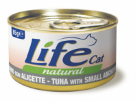 Консерва для кошек класса холистик LifeCat with small anchovies 85g, ЛайфКет 85гр Тунец с анчоусами