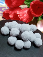 Помпоны «люкс»  для творчества 1,5 см, 50 шт/ Серый