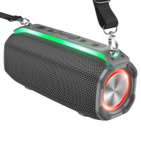 Портативная колонка HOCO HC23 IPX4, BT 5.0, 2x5W, RGB подсветка, Gray, Box