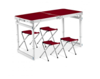 Набор туристический раскладной стол и 4 стула (Усиленный) Коричневый