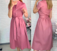 Довга котонова сукня на гудзиках «Lesley» оптом | Батал