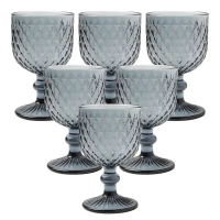 Набор бокалов для вина 6 (шт) по 220 (мл) Серый HP-19-116