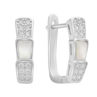 Серебряные серьги CatalogSilver с натуральным перламутром (2187523)