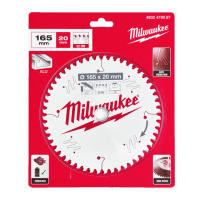 Диск пиляльний по алюмінію Alu PFTE THIN KERF MILWAUKEE, діаметр 165х20х1,6мм, 52 зуб.