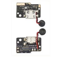 Разъём зарядки для Blackview A60/ A60 Pro на плате с микрофоном и компонентами