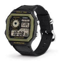 Чоловічий годинник Casio AE-1200WHB-1B — спортивна модель з електронним циферблатом та захистом 10 ATM