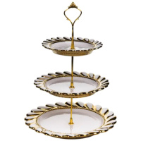 Фруктовниця кругла трьохярусна для сервірування фруктів і солодощів 25х33 см ML2085