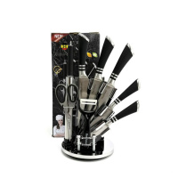 Набір ножів Haus Roland HR615-2, 9 предметів на обертаній підставці. Срібний (HR615-2)