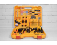 Дриль/шуруповерт + набір інструментів ((жовта), жовта валіза, 2 акум. 24V) (AT-CD2106-121)