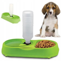 Миска для собак и кошек с поилкой пластиковая pet feeder Миска для животных c диспенсером для воды