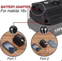 Переходник светодиодный для Makita на литий-ионный аккумулятор Dual USB Converter со светодиодной лампой
