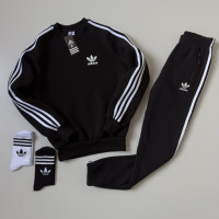 Зимний спортивный костюм Adidas світшот штани чорний