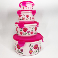 Набор пластиковых судков UNIQUE UN-1512. Цвет: розовый