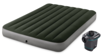 Надувной матрас Intex 64779, насос на батарейках   темно-зеленый (64779)