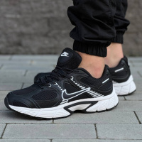 Демісезонні кросівки Nike текстиль/шкіра колір чорний, білий