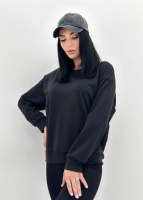 Базовий світшот з двонитки «Kaplan» оптом | Норма і батал 42-44, Чорний