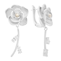 Серебряные серьги CatalogSilver с натуральным жемчугом, перламутром (2176756)
