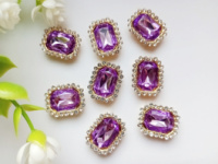 Стразовый декор. Размер 19×15 мм. Цвет - сиреневый. Цена указана за 1 шт