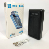 Портативний зарядний пристрій на 20000mAh, Power Bank на сонячній батареї, для планшета. Колір: чорний