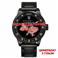 Чоловічий механічний годинник Awarder 058 Black-Red Steel Гільза з автопідзаводом та сапфіровим склом
