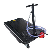 Поддон подкатной для слива масла с ручным роторным насосом для откачки масла 64л G.I.KRAFT OCP17G