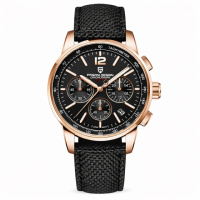 Чоловічий годинник Pagani Design YS008 Rose Gold-Brown з сапфіровим склом та хронографом