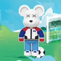 Конструктор Magic Blocks у вигляді ведмедика Bearbrick Футболіст на 4300 деталей (9171)