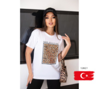 Жіноча футболка з леопардовим принтом «Jungle» оптом | Норма і батал