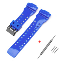 Ремінець для Casio G-Shock GA-100/110/120 Blue-Glossy BK Синій Полімерний