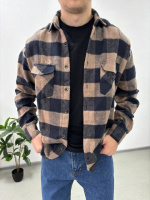 Стильна та тепла чоловіча сорочка, комбінована №4