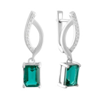 Серебряные серьги CatalogSilver с аквамарином nano 3.067ct, фианитами (2141426)