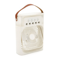 Портативный настольный вентилятор CB-410 с охлаждением, 160х160мм, 3 режима, питание 220В, USB кабель, White, Box