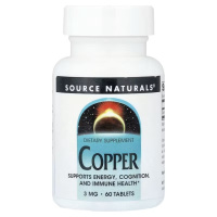 Мідь, 3 мг, Copper, Source Naturals, 60 таблеток