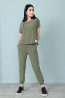 Літній костюм зі штанами на резинці «My day» оптом | Норма і батал Хакі, 46-48