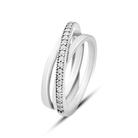 Серебряное кольцо CatalogSilver с фианитами, вес изделия 4,71 гр (2160304) 17.5 размер