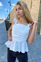 Елегантна літня блузка QJBM — білий колір, L (є розміри)