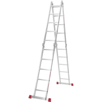 Якісна драбина-трансформер алюмінієва Квітка Heavy Duty 4х5 сходинок : висота 5.84 м., навантаження до 150 кг, алюмінієва