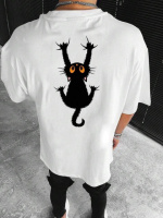 Комфортна чоловіча біла оверсайз футболка з яскравим принтом