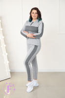 Демісезонний прогулянковий костюм з трикотажу «Wonderlend» оптом | Батал | Розпродаж моделі Сірий, 50-52