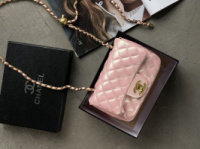 Сумка жіноча Chanel міні - ЛЮКСОВА ЯКІСТЬ рожевий