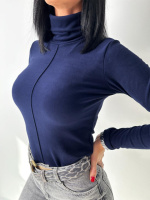 Жіноча тепла базова водолазка «Kelly» оптом| Батал| Розпродаж моделі 54-56, Темно-синій