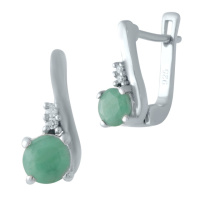 Срібні сережки Silver Breeze з натуральним смарагдом (2010838)