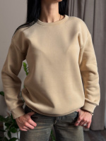 Базовий однотонний світшот «Stand» оптом | Батал Бежевий, 50-52